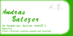 andras balczer business card